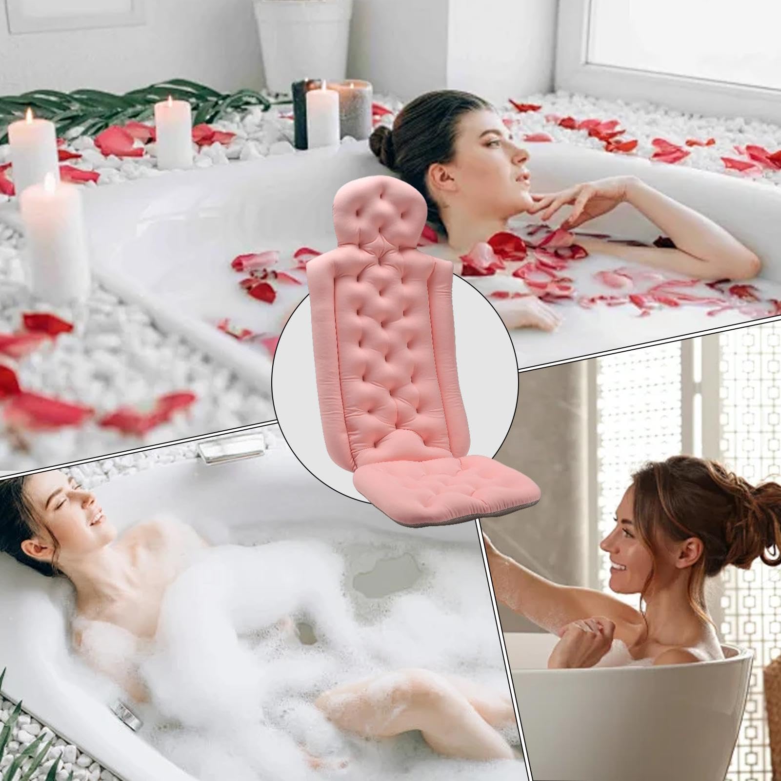 Almohada de baño de Cuerpo Completo, cojín de baño para bañera