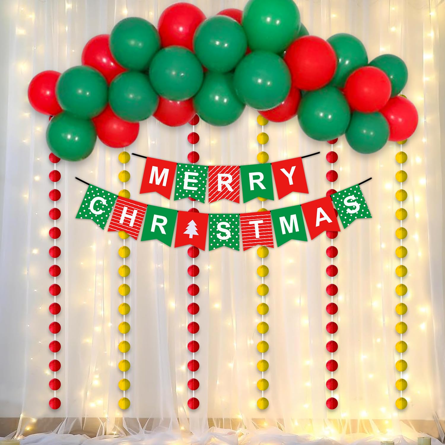 Party Propz Christmas Decorations Items 50 Pcs, Merry Christmas Decoration Combo Xmas