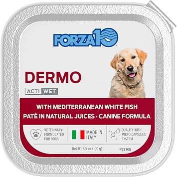 Forza10 - Dog Food, Vet Formulated Wet Dog Food for Itchy Skin, Sensitive Stomach & Coat Health, Non-GMO, Fish Flavor, Made in Italy (3.5 oz, 12 Pack)