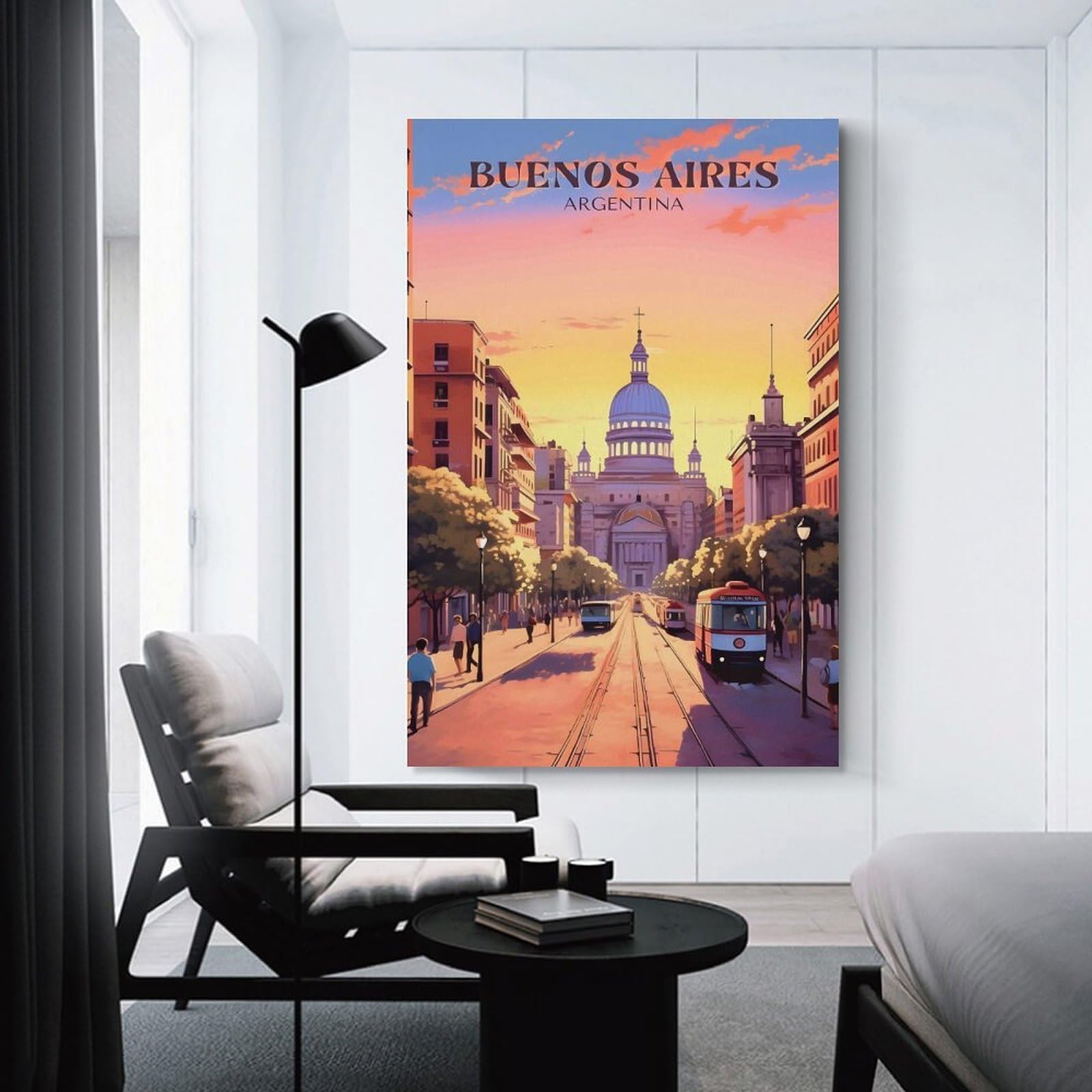 Junmoney Buenos Aires Cityscape Decorative Wall Artwork, 16x24inch(40x60cm), for New Homes, Bedrooms Or Workspaces, Gift Idea for Housewarming And Birthdays