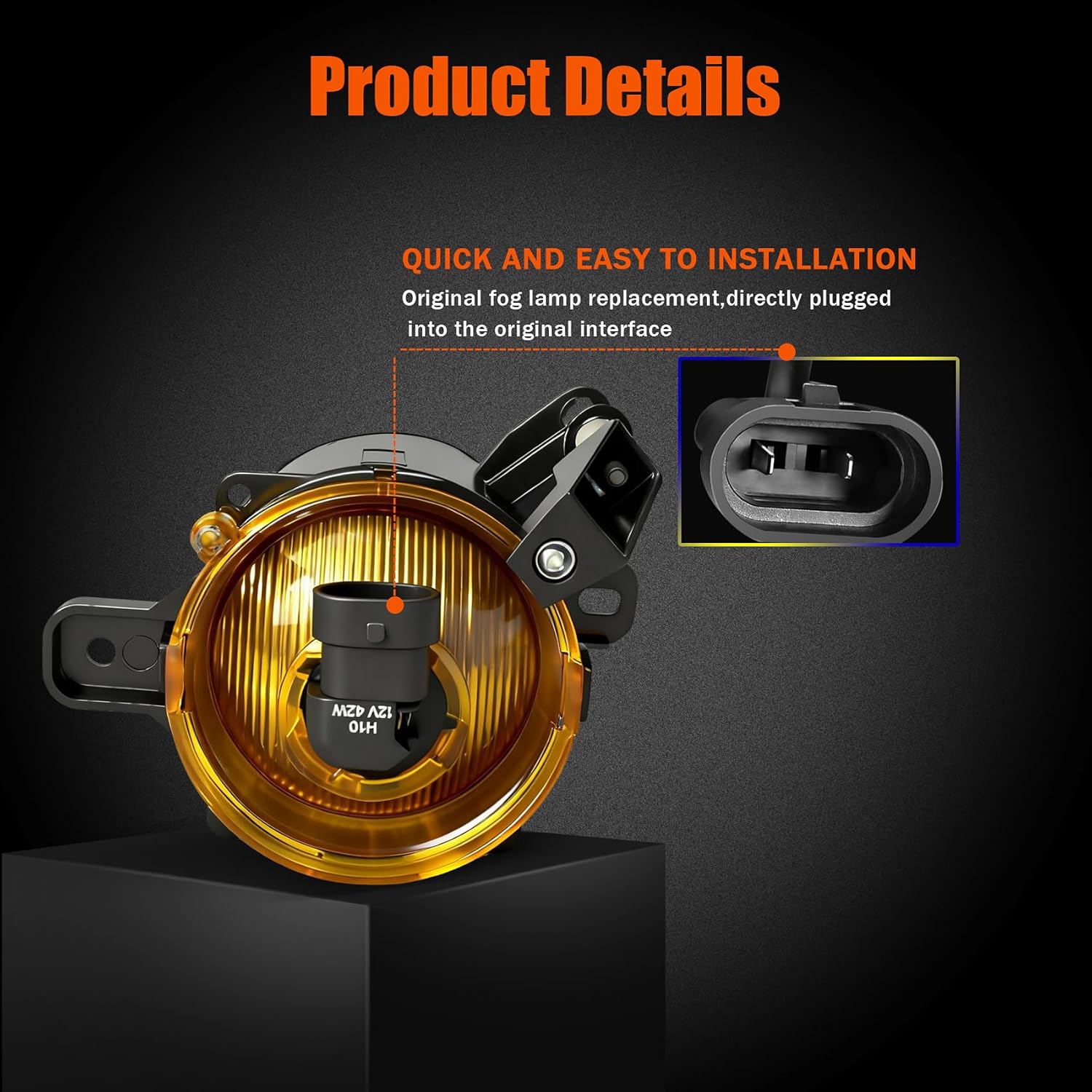 LED Fog Light for 2013-2015 Chevy Malibu, Front Driving Fog Lamps Replacement Kit 1:1 Replacement Original Fog Lights, DOT Certified Clear Lens (1 Pair)