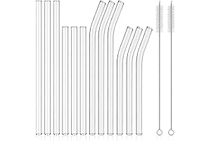 Clear Glass Straws - Shatter Resistant, Eco-Friendly, Reusable