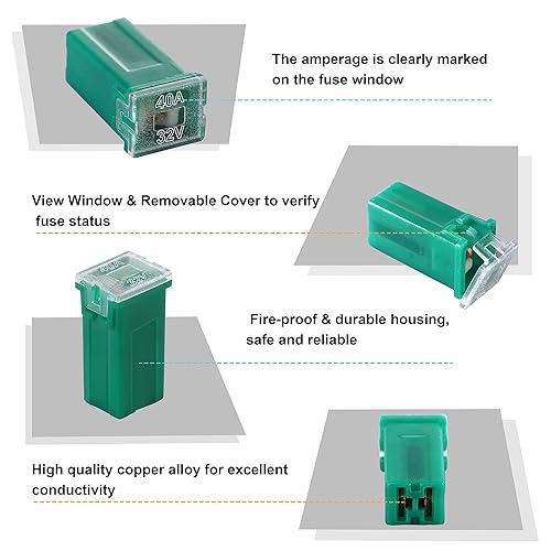 Miniatura 6 de CrocSee Kit surtido de 30 fusibles para automóvil, fusibles automotrices en forma de caja de perfil alto/estándar y bajo para camionetas,