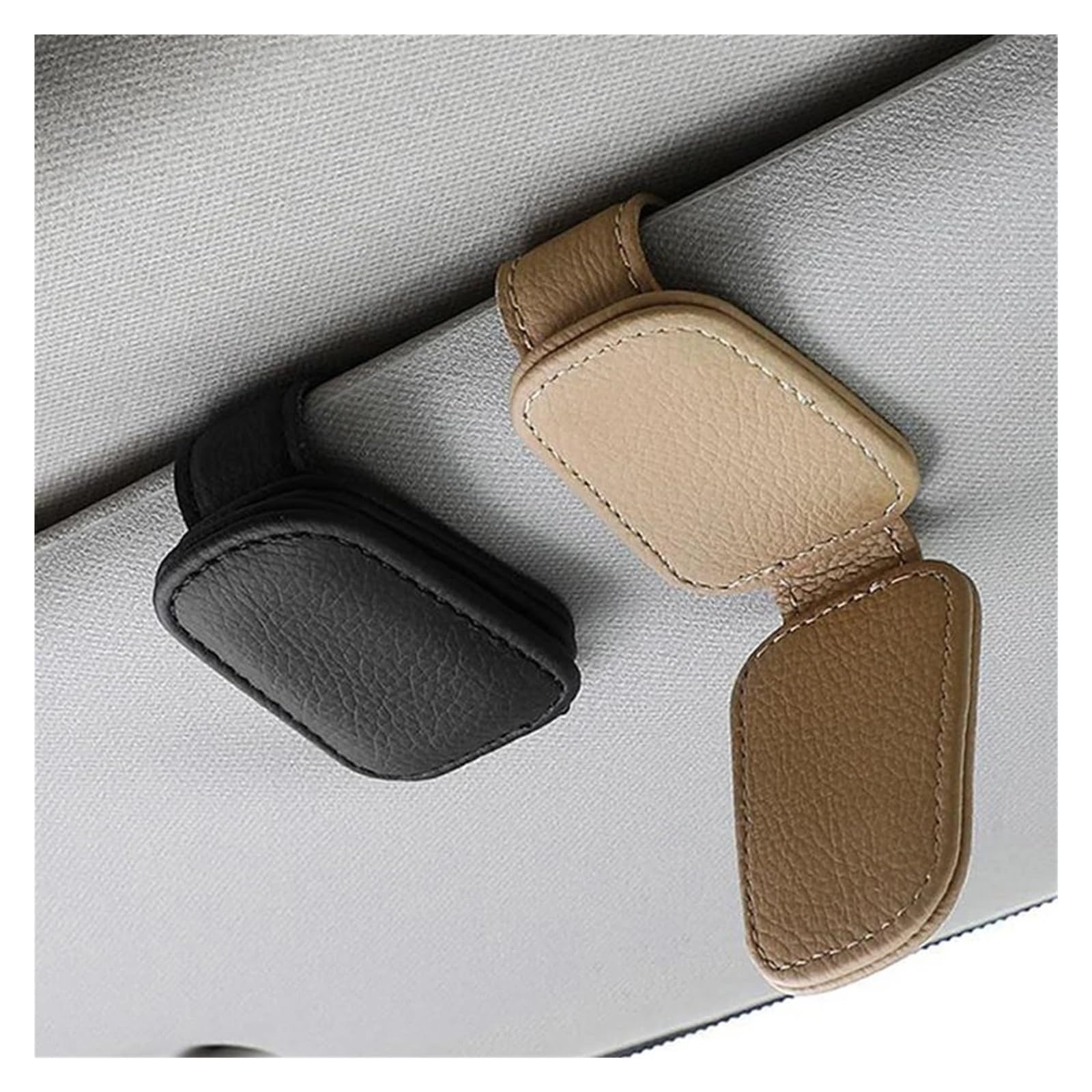 Caja De Gafas para Parasol Soporte para Gafas De Coche Clip Almacenamiento para Sol Accesorios Organizadores para Interior(Gray)