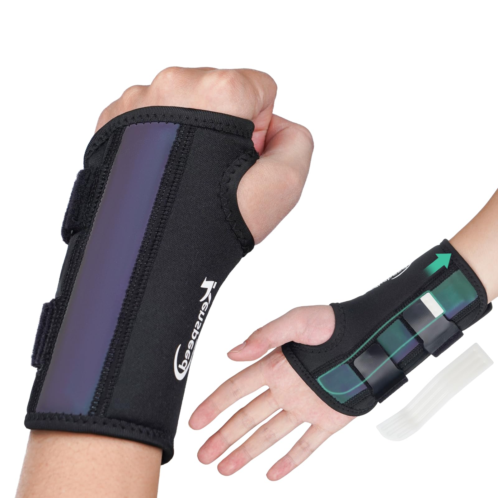 Wrist Brace for Carpal Tunnel Night Support with 2 POM Stays Wrist Splints Left Right Hand Stabilizer Adjustable