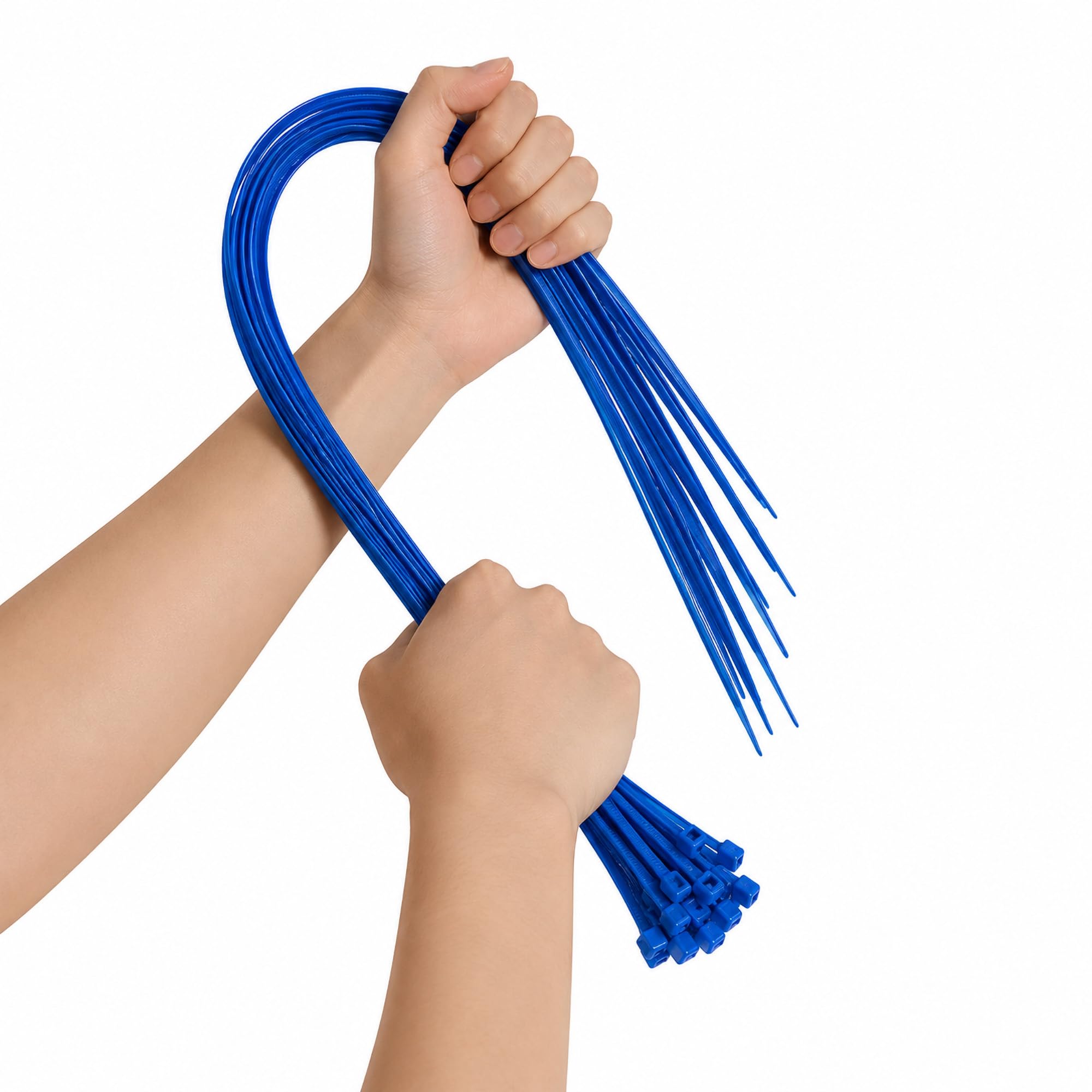 On1shelf® Heavy Duty Cable Ties Blue 450mm x 7.2mm Strong Long Nylon PA66 Zip Tie Wraps 50 Pack 18 Inch for Cable Management, Garage, Garden & Electrical Use