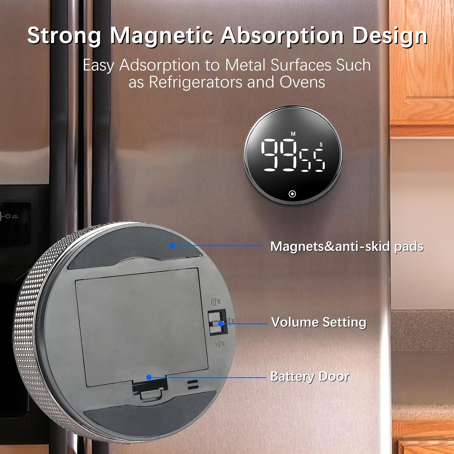 キッチンタイマー | カシオ | TMR-71S-7JH | Joshin webショップ 通販 Xshouキッチンタイマー、磁気キッチンスマートタイマー、デジタル円形短時間目覚まし時計、キッチン時計タイマー、生産性視覚タイマー調