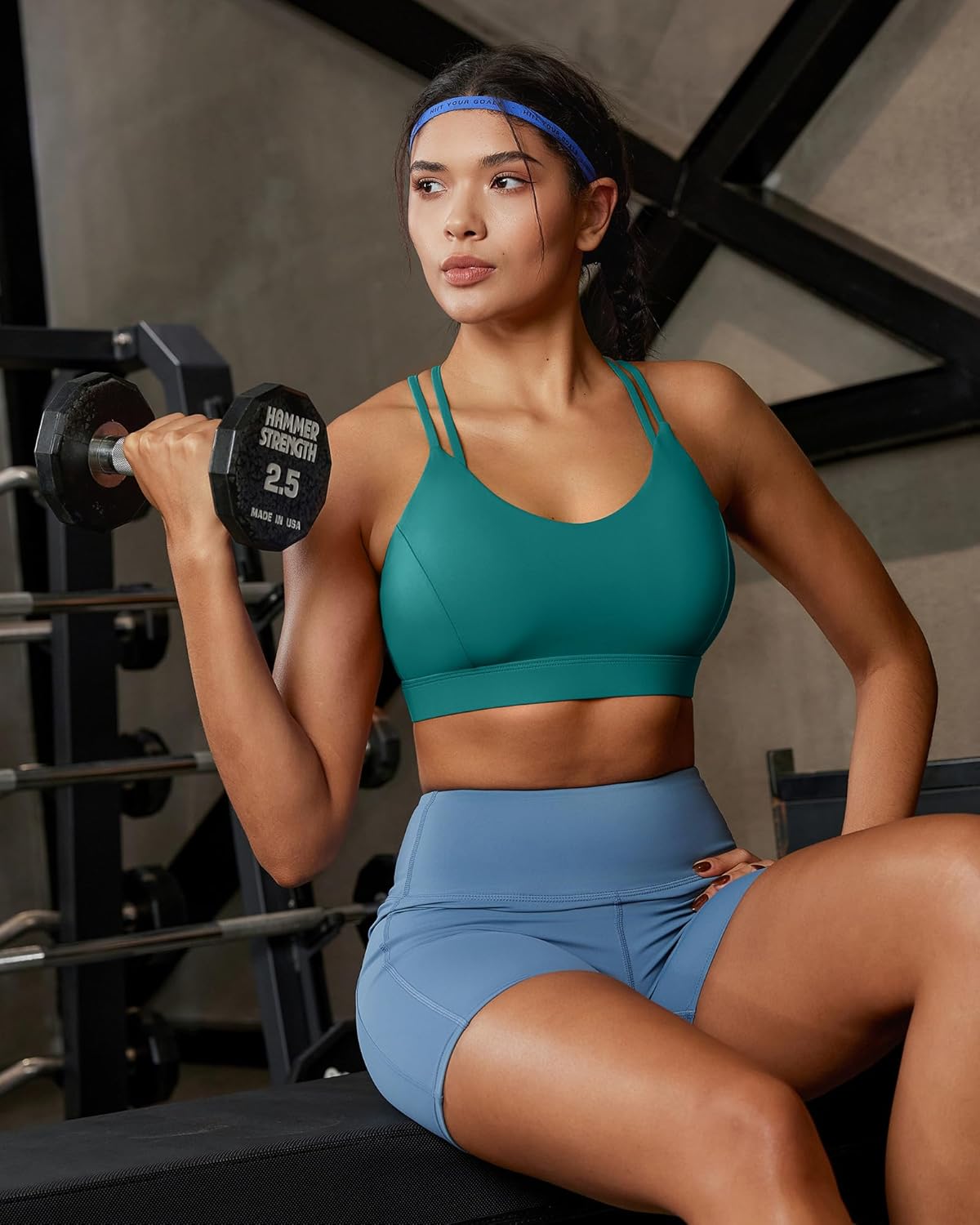 RUNNING GIRL Sports Bras for Women,Strappy Crisscross Back Padded Low Impact Running Sports Bra with Removable Cups - Image 2