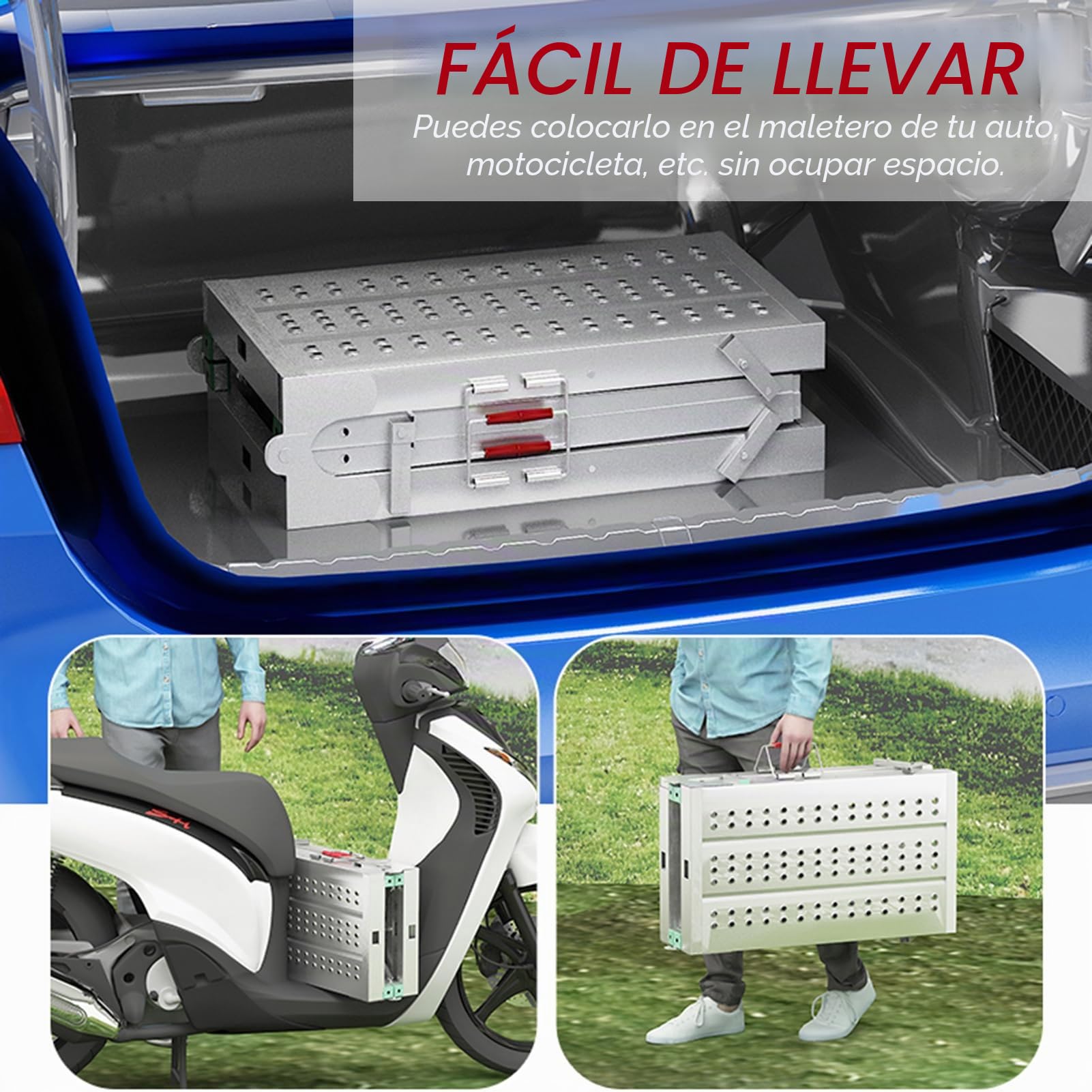 Plataforma de Trabajo, Escalera Plegable, Andamio de Aluminio Resistente con Pies Antideslizantes y Bloqueo de Seguridad,300kg Carga Máxima