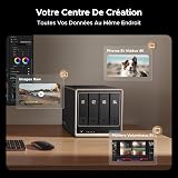 UGREEN NASync DXP4800 GT 4-Bay Desktop NAS, AMD Ryzen R2514, Dual 10GbE, 8GB DDR4 RAM (bis 64GB), ECC-Support, U.2 & M.2 Slots, für Creator, Teams & Zuhause (Diskless) - 5