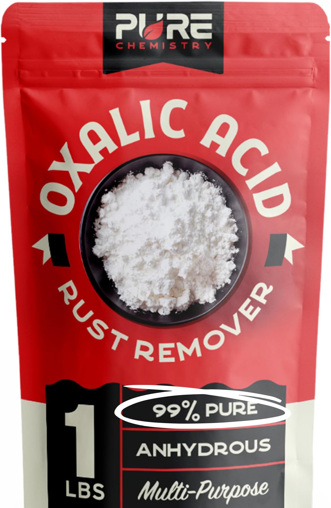 Ecoxall Oxalic Acid for Wood Bleach - 1 lbs 99.9% Pure Fine Powder - Highly Effective Multipurpose Cleaner - Used as a Wood Stain Remover and Rust Remover - Industrial Grade Strength