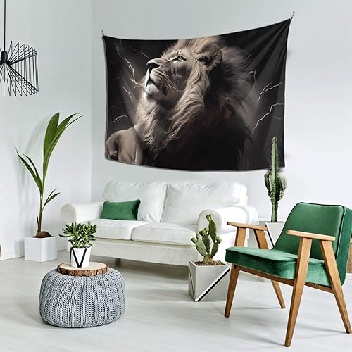 Miniatura 3 de TXIURYU Tapiz de León decoración de escritura religiosa y regalo cristiano, con el león de Judá, para dormitorio, sala de estar, dormitorio o