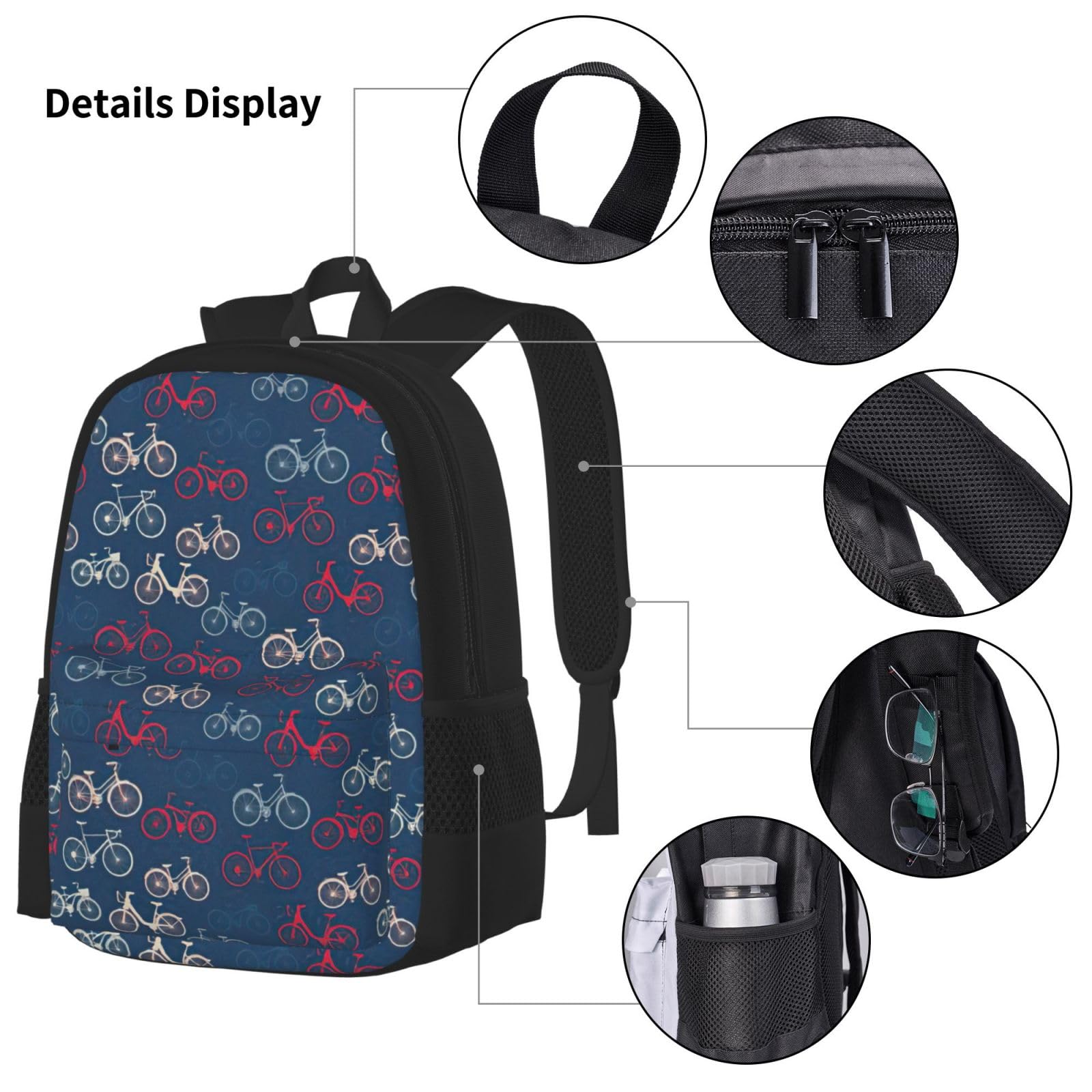 Zaino, borsa portapranzo, astuccio, set da 3 pezzi, per lavoro e