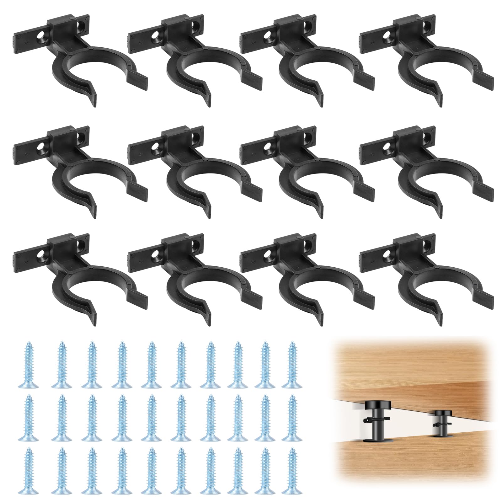 Flintronic 12PCS Kitchen Kick Board Plinth Clips, Kitchen Kickboard Clips with 30 Screws