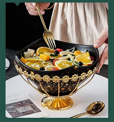 HOUKAI Vajilla de cerámica con cono invertido para hotel, hogar, ensalada de frutas, sopa de fideos con hueco (color D, tamaño 1 unidad)