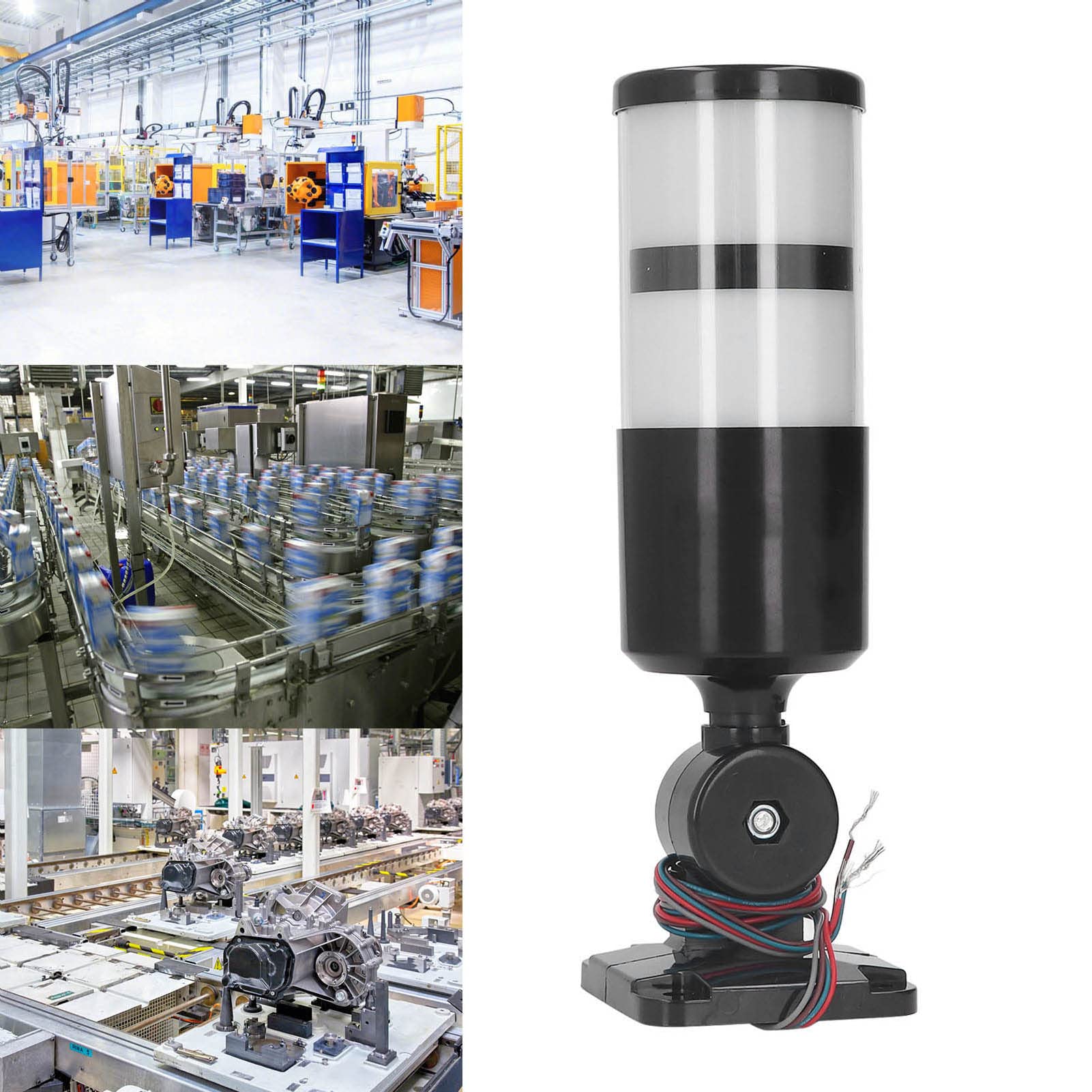 Lampada di Segnalazione Industriale, Colonna per Lampada a LED Fissa Ad Alta luminosità a 2 Strati, Torre di Segnalazione per Uso in Catena di Montaggio (12‑24 V CC universale)