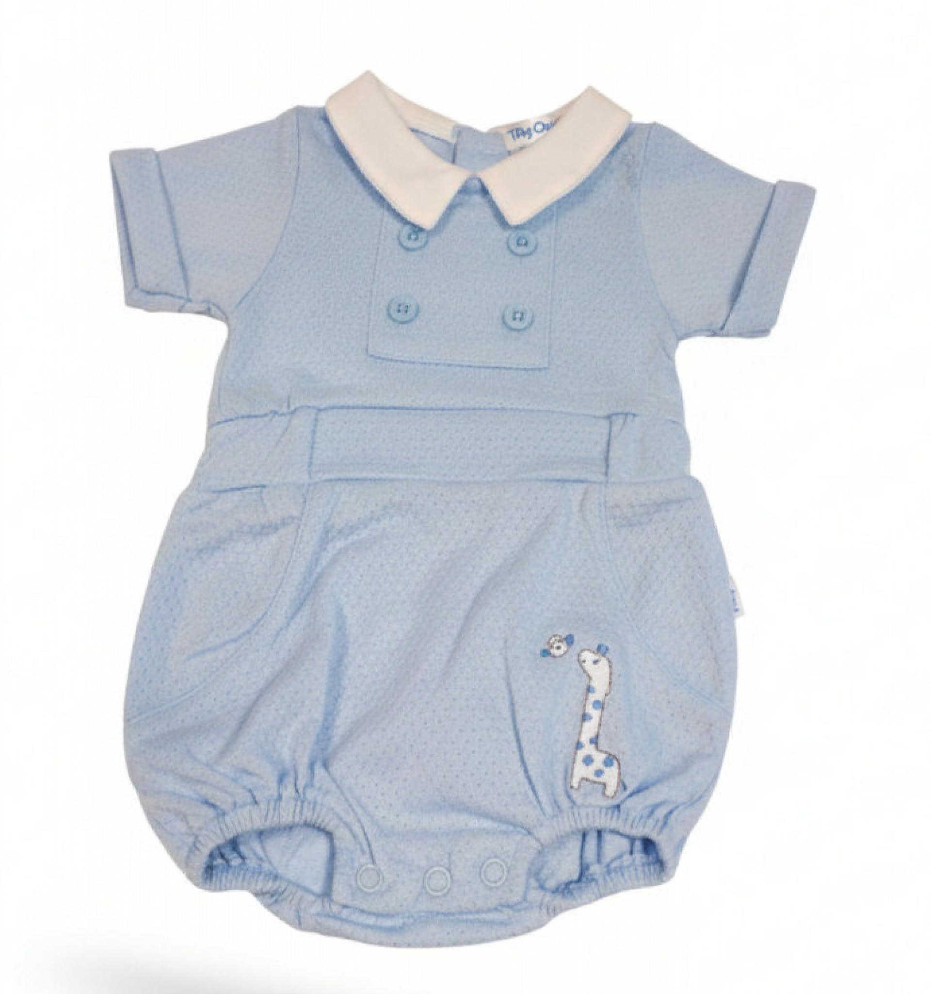 Tiny Chick Men's Blue Premature Tiny Newborn Baby Boys Rompers Cotton Giraffe Design Prem Outfit Baby Boy 3-8Lbs (Tiny Baby 3-5Lbs)