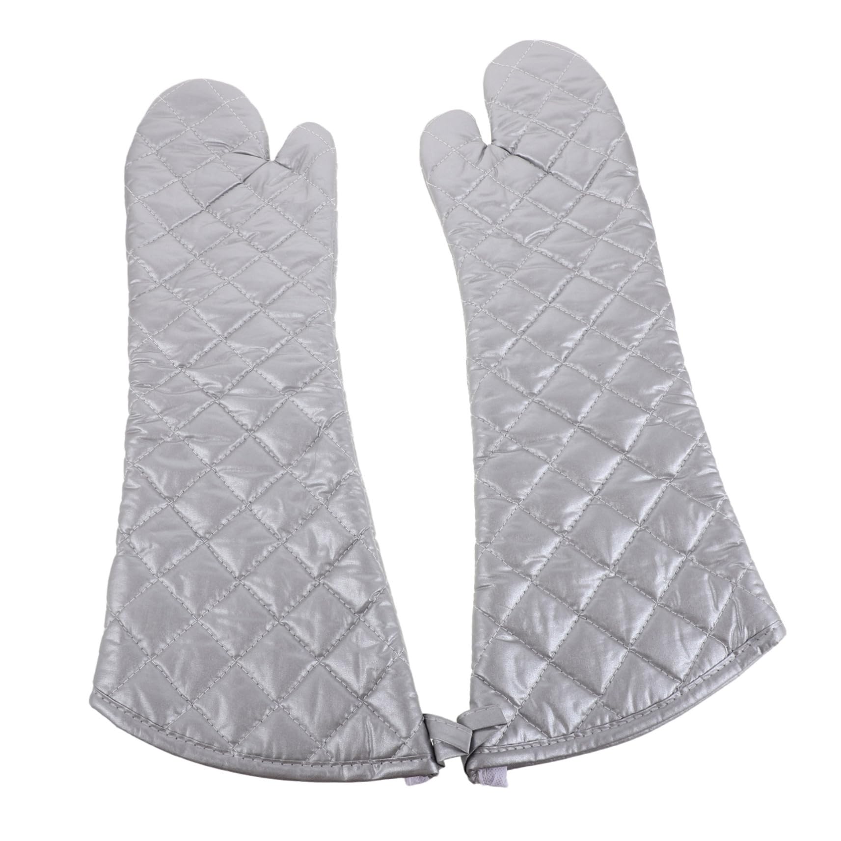 Manique Résistante à Chaleur, Paire en Polyester Coton Argenté
