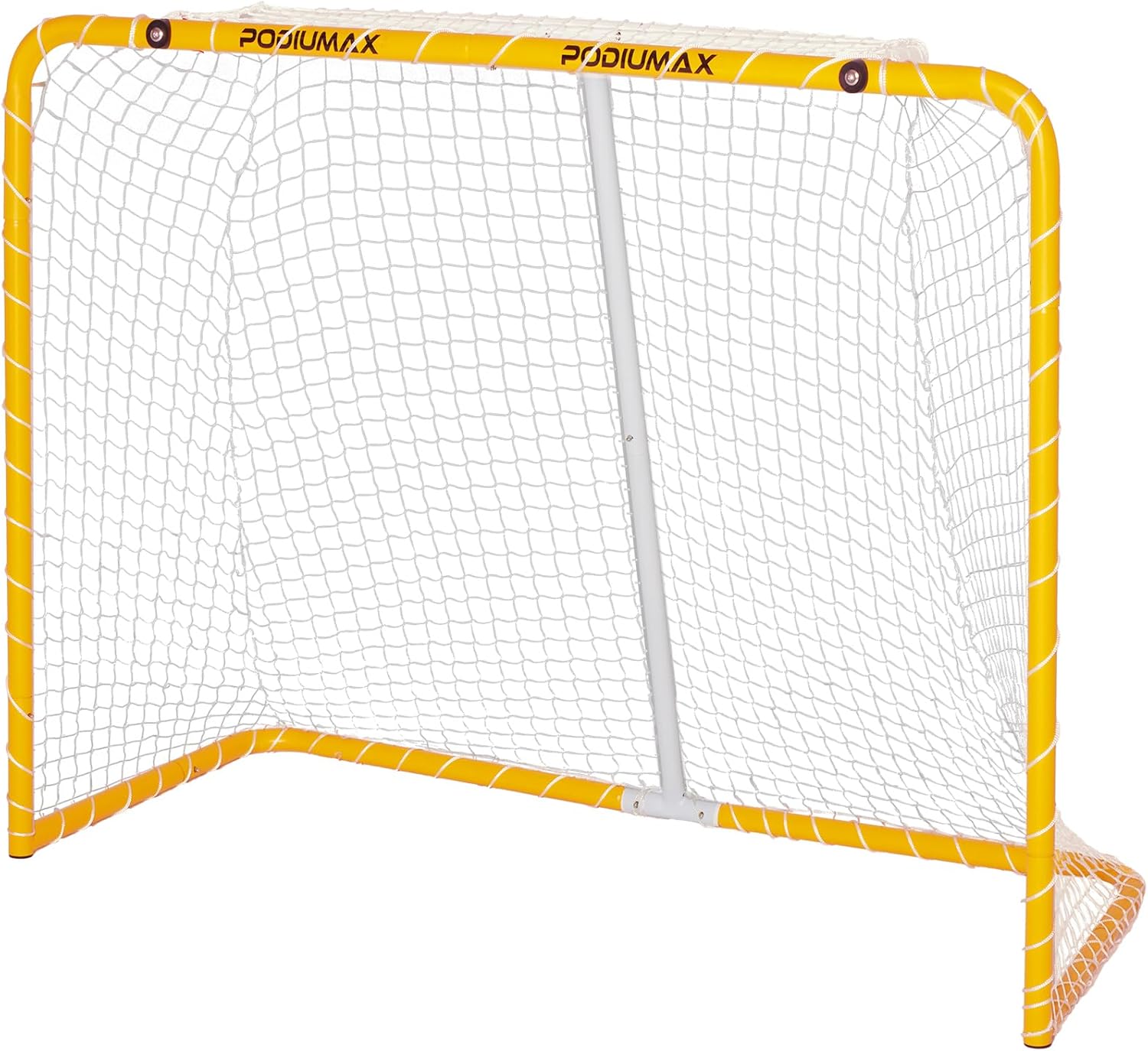 PodiuMax 54x44 Steel Street Hockey Goal for Youth & Adults - Durable Indoor Outdoor Net with Targets, Portable Backyard Training Gear