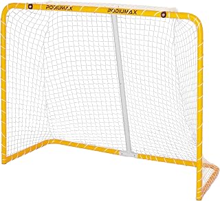 PodiuMax 54x44 Steel Street Hockey Goal for Youth & Adults - Durable Indoor Outdoor Net with Targets, Portable Backyard Training Gear