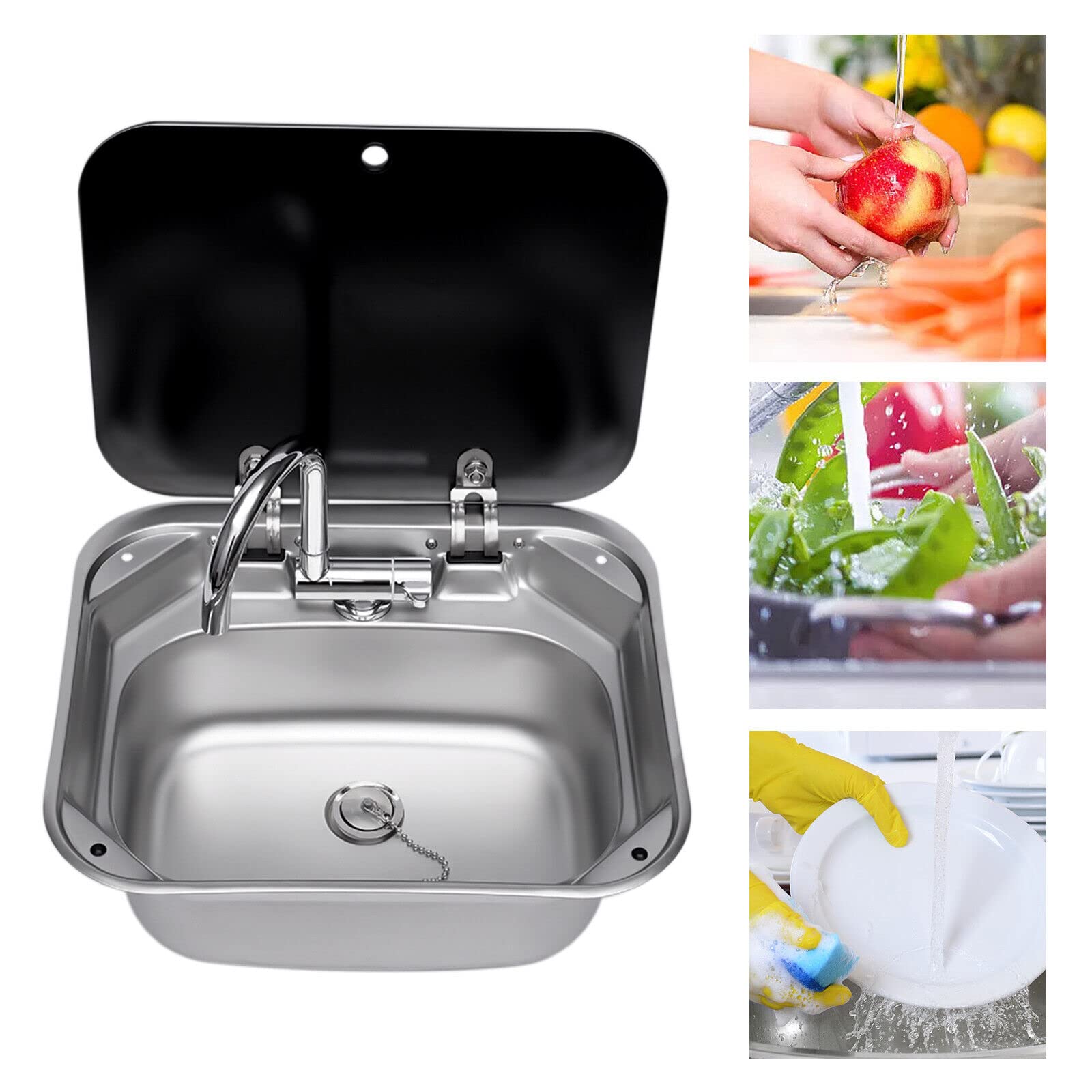 Évier de camping Seul lavabo Acier inoxydable