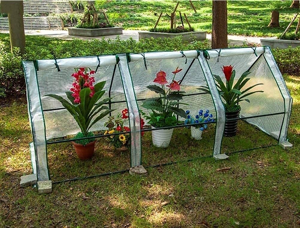 Invernadero de Plástico Invernadero de Jardín Growhouse Caliente de la Flor Blanca de Las cuadrículas del PE, cobertizo Resistente del Aislamiento térmico del balcón 806