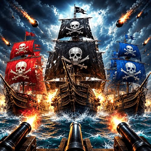 Pirate Ship Battle: Naval Warship Death Combat at Caribbean Sea