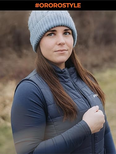 Miniatura 2 de ORORO Chaleco térmico ligero para mujer con batería recargable USB-C, chaleco térmico clásico acolchado