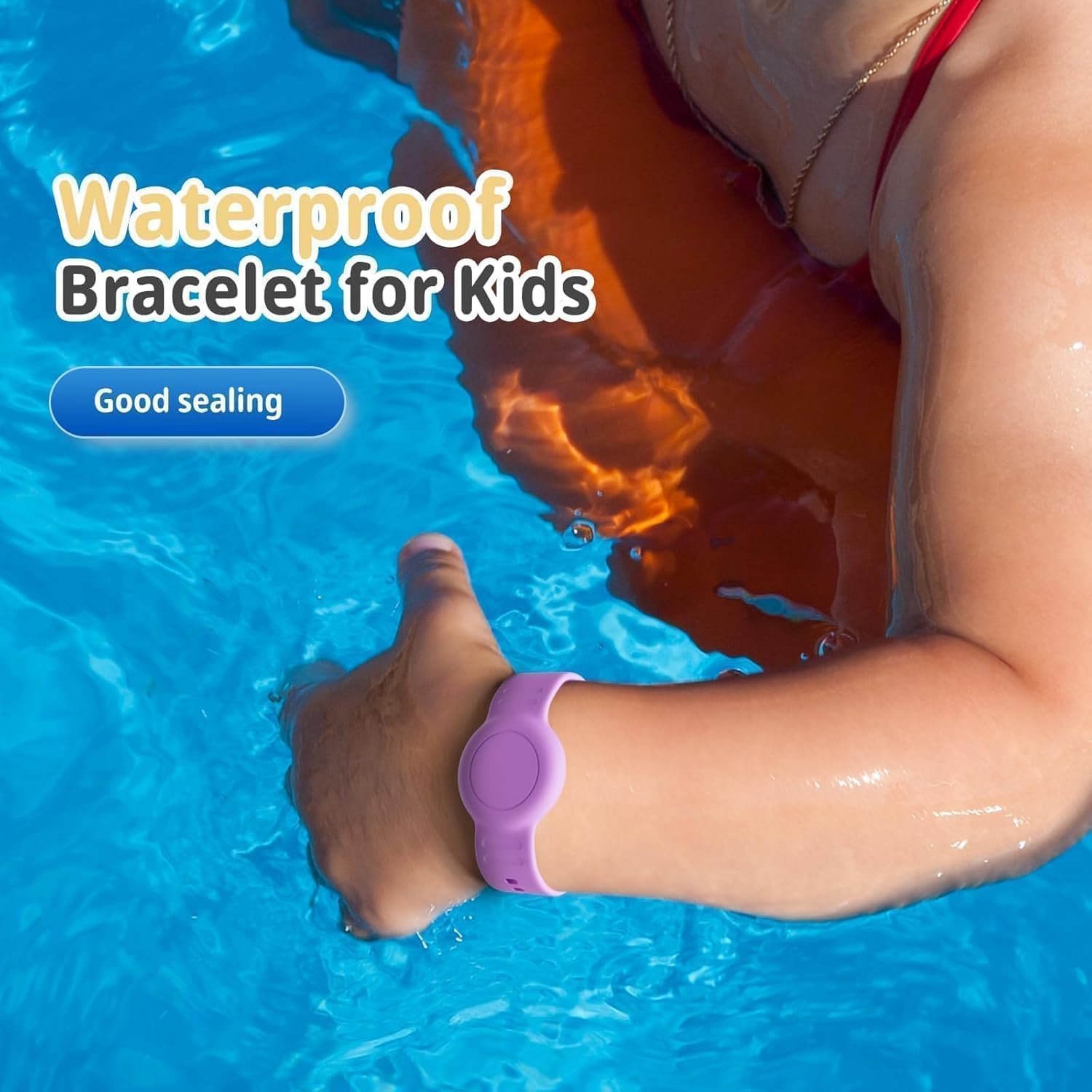 Bracelet for AirTag 2nd Gen (2026) & 1st for Kids, Waterproof for air tagholder with Soft Silicone, Full Coverage Anti-Lost Hidden Wristband Accessories Watch Band for Child, Light Purple