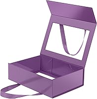 Vista 45 de Caja negra extragrande para padrino de boda con tapa, 16.3 x 14.2 x 5 pulgadas, magnética para ropa y regalos grandes (negro mate)