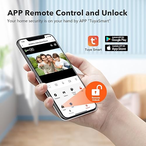 Miniatura 4 de ACEBELL Sistema de intercomunicación de video inalámbrico WiFi, timbre con cámara y monitor, video portero con monitor de pantalla táctil de 7