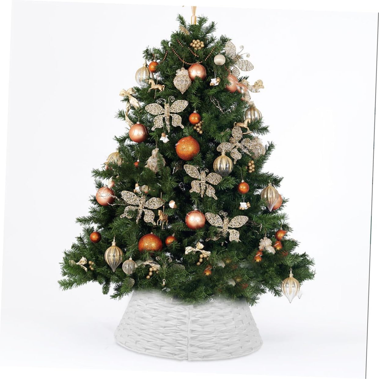 VOSAREA Farmhouse Handwoven Christmas Tree Collar Base Minimalist Woven Skirt for Artificial Trees Decorative Fence for Festive Reusable and Design