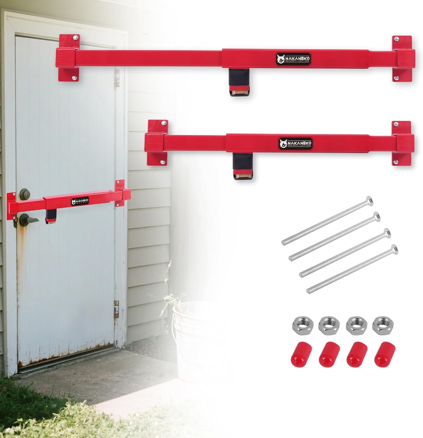 Door Security Bar-by NAKANEKO The Entire Width of Your Outward Opening Front Door-Safe Jobsite Office bar. 2500 pounds of Resistance Fits Doors 33"-40" Wide.(Combination Lock)