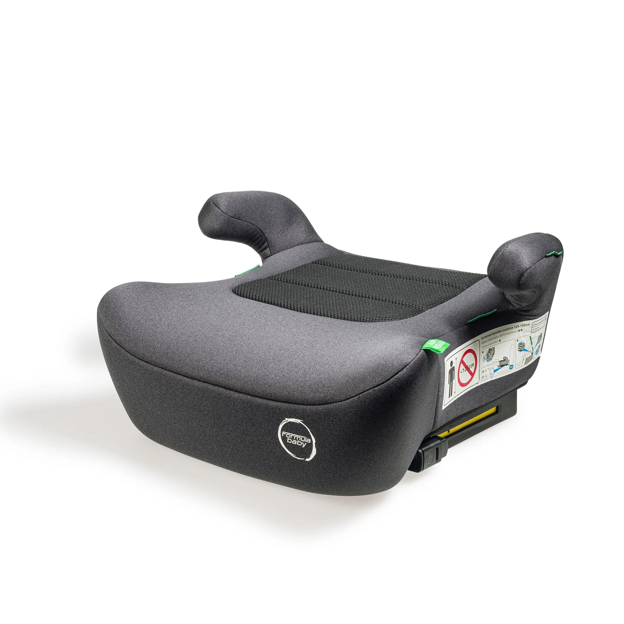 FORMULA BABY Siège auto réhausseur Salsafix | 6-12 ans | Léger | Facile à installer | Ventilé | Ceinture ou combinaison Isofix | Gris