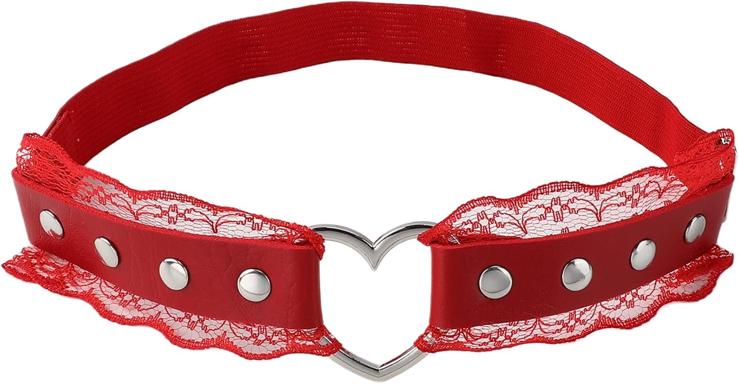 Leather Garters for Bride Black,Pink,Red,White Lace Bridal Garters 1 Pcs Goth Accessories for Wedding,Prom Strap Bands
