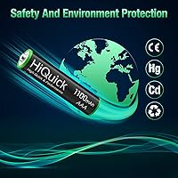 Vista 6 de HiQuick Pilas AAA recargables paquete de 8, baterías AAA triples NiMH de 1100 mAh precargadas