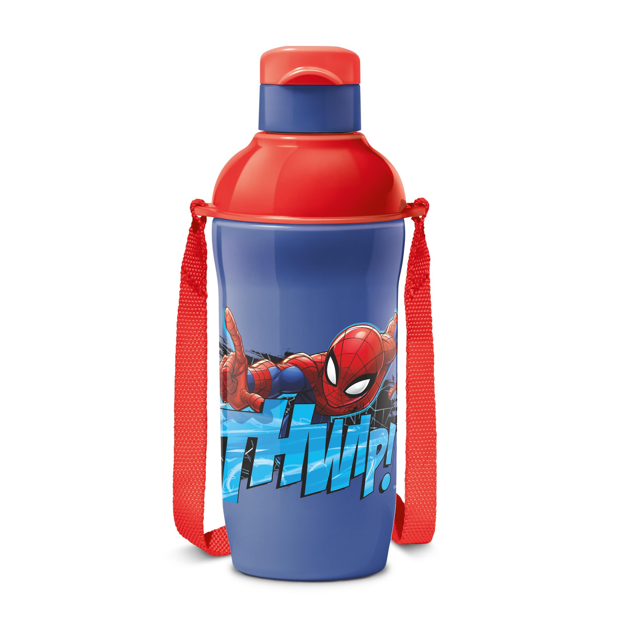 Milton Marvel Steel Slim 400 Insulated Inner Steel Water Bottle for School Kids I Leak Proof Flip Top Lid,Easy to Carry Loop,Insulated Thermo Sipper Bottle for Kids,390 ml,Dark Blue (Spider-Man print)-image-19