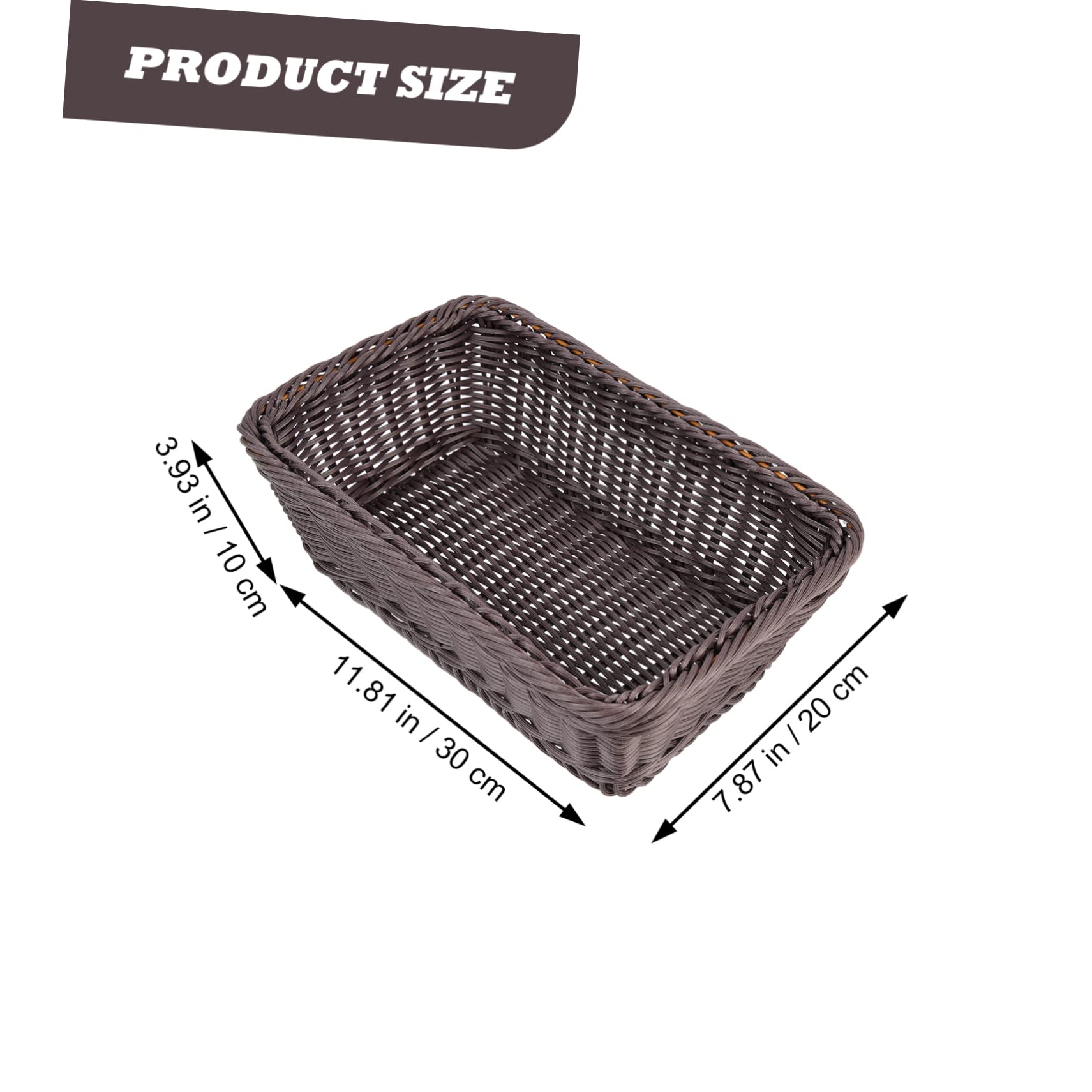 Hemoton Woven Bread Basket Imitation Rattan Design Multi-functional Tabletop Snacks Basket for Home Kitchen Decor Lightweight Odor Storage