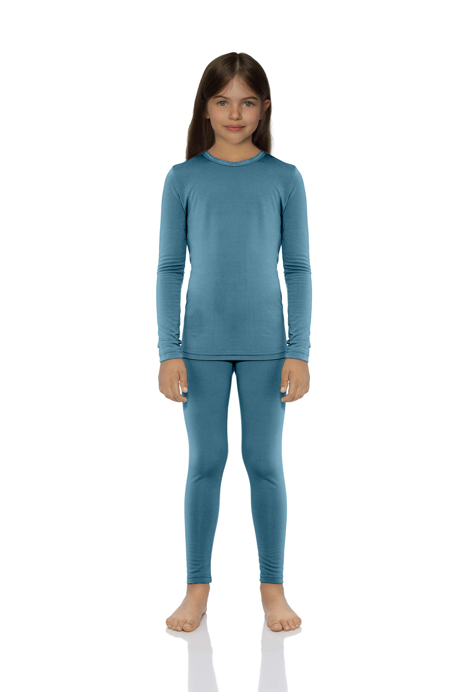 Rocky Thermal Underwear for Girls Cotton Knit Thermals Kids Base Layer Long John Pajamas Set