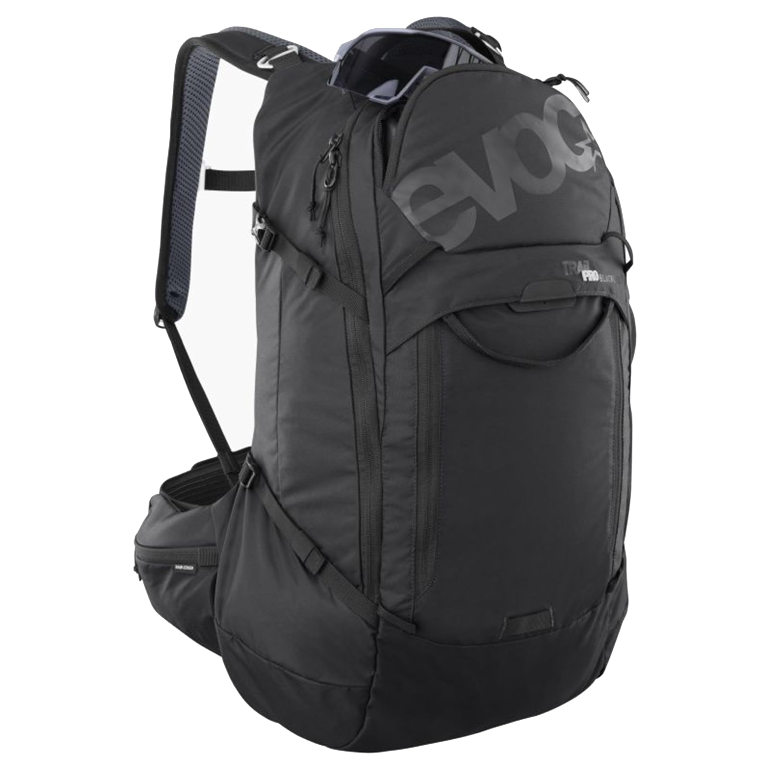 EVOC TRAIL PRO BLACKLINE 26 Protektorrucksack (leichter Rucksack mit Rückenprotektor, inkl. Trinkblasenfach, optimaler Sitz, S/M), Schwarz