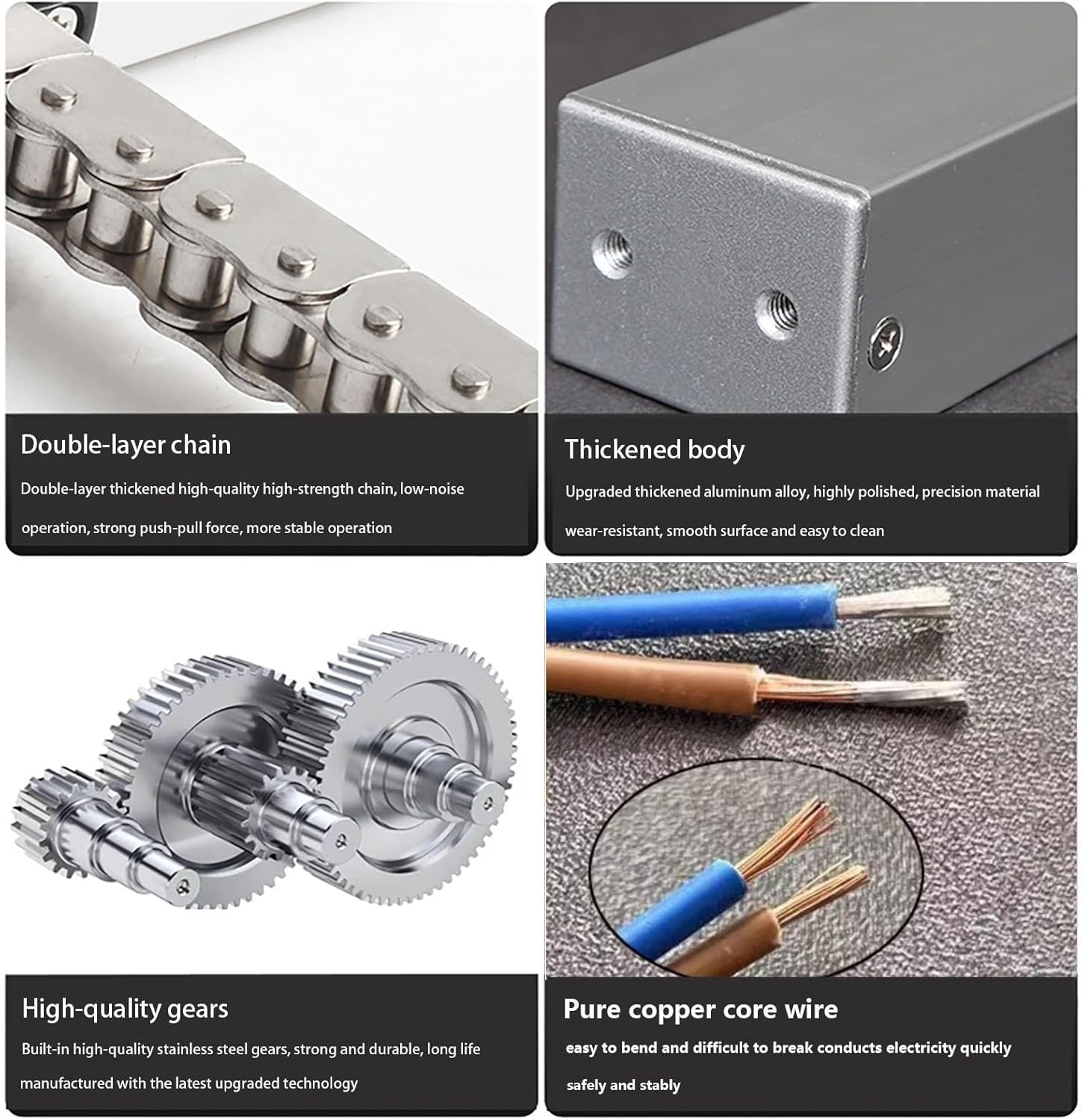 24V Electric Chain Window Opener, Automatic Window Opener Stroke, Stroke 300mm-1000mm, with Remote Control + Switch, No-Load Speed: 10mm/s, for Sliding Windows