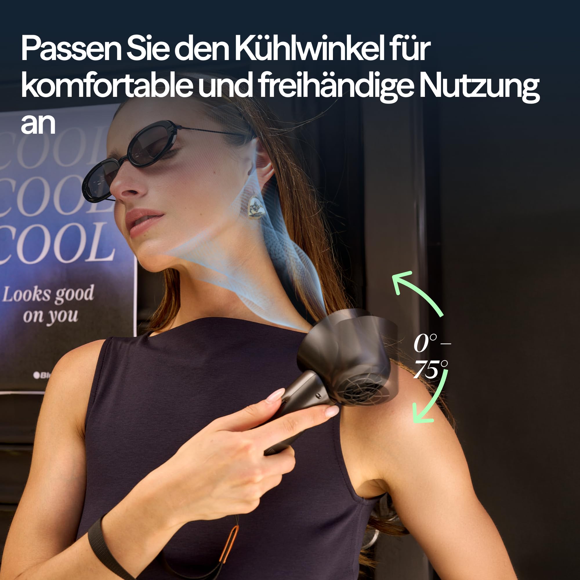 BLUEAIR AlwaysCool Tragbarer Handventilator F7 – Persönlicher Kühlkomfort mit bis zu 36 Stunden Akkulaufzeit, leisem Betrieb und kraftvollem Luftstrom. USB-C wiederaufladbar