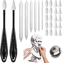 6 Stück Papierwischer Bleistife und 2 Stück Stümpfe Wiping Pen mit 20 Ersatzköpfen, Papierwischer Bleistift zum Zeichnen, Skizze Radierstift für Abwischen, Korrigieren, Künstler, DIY, Zeichen Zubehör