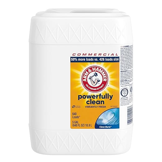 Arm & Hammer 33200-20100 Liquid Laundry Detergent Clean Burst, 640 oz., 5 Gallon Jug