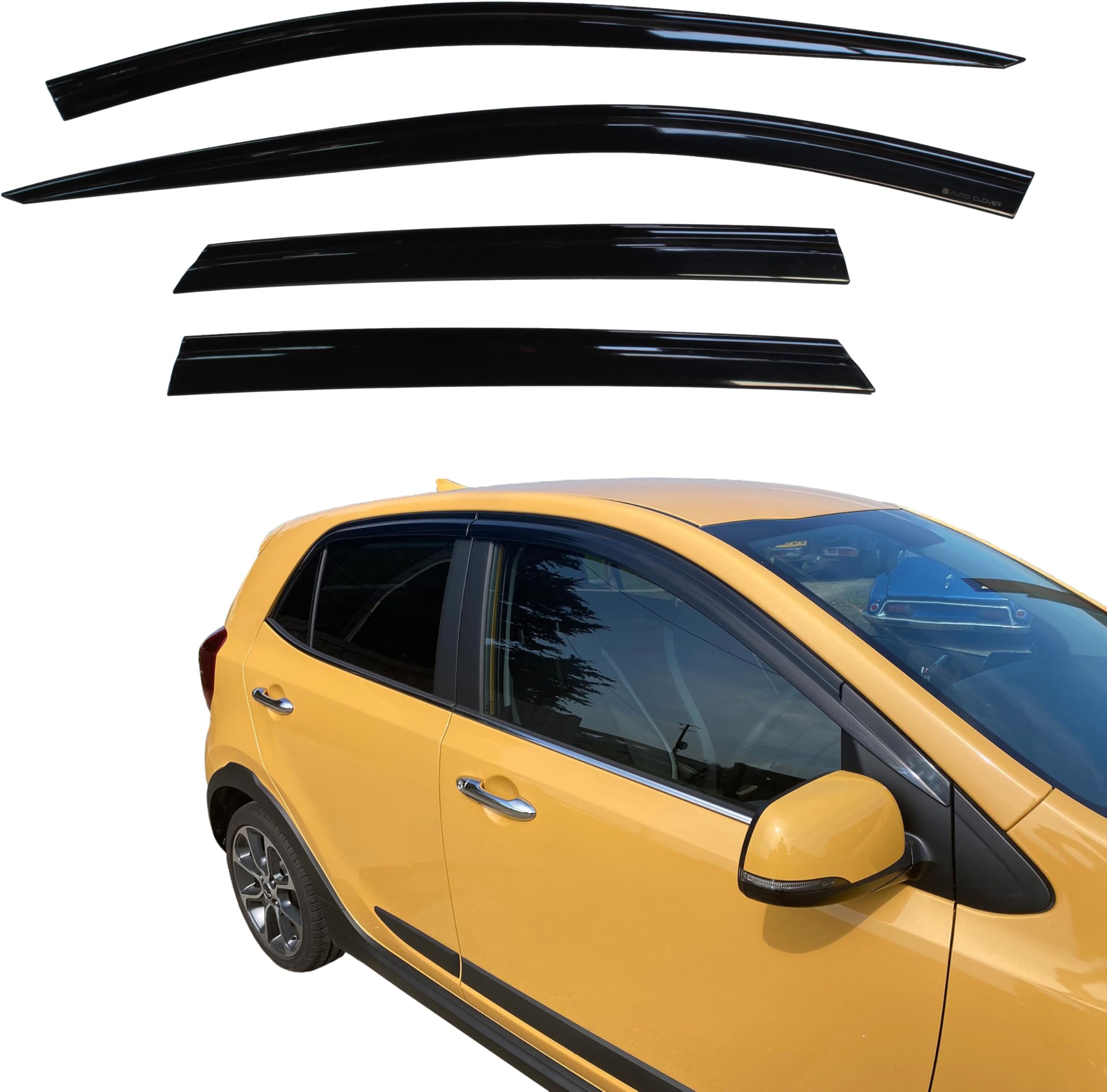 AUTO CLOVER Wind Deflectors Set for Kia Picanto 2017+ (4 pieces)