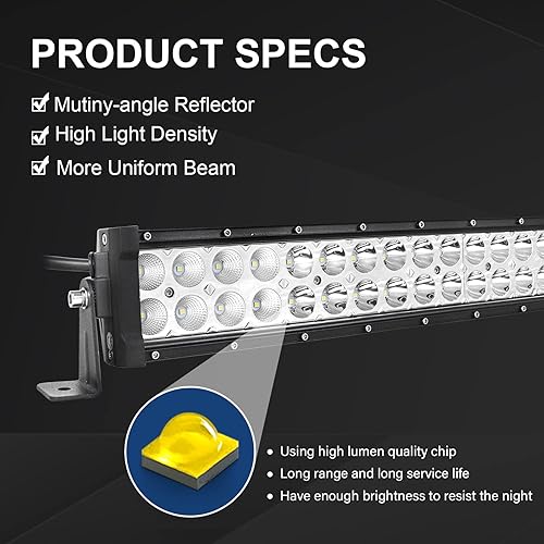 Miniatura 3 de SKYWORLD Barra de luz LED curvada de 50 pulgadas, 288 W, ultra delgada, haz combinado de inundación, luces de trabajo LED, lámpara antiniebla de