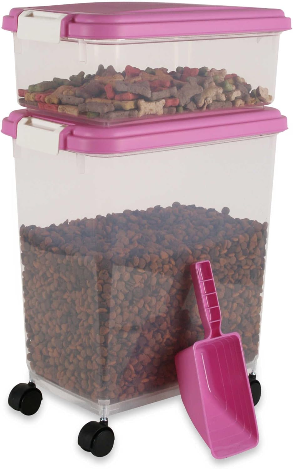 IRIS USA 3Piece Airtight Pet Food Container Combo in Pink