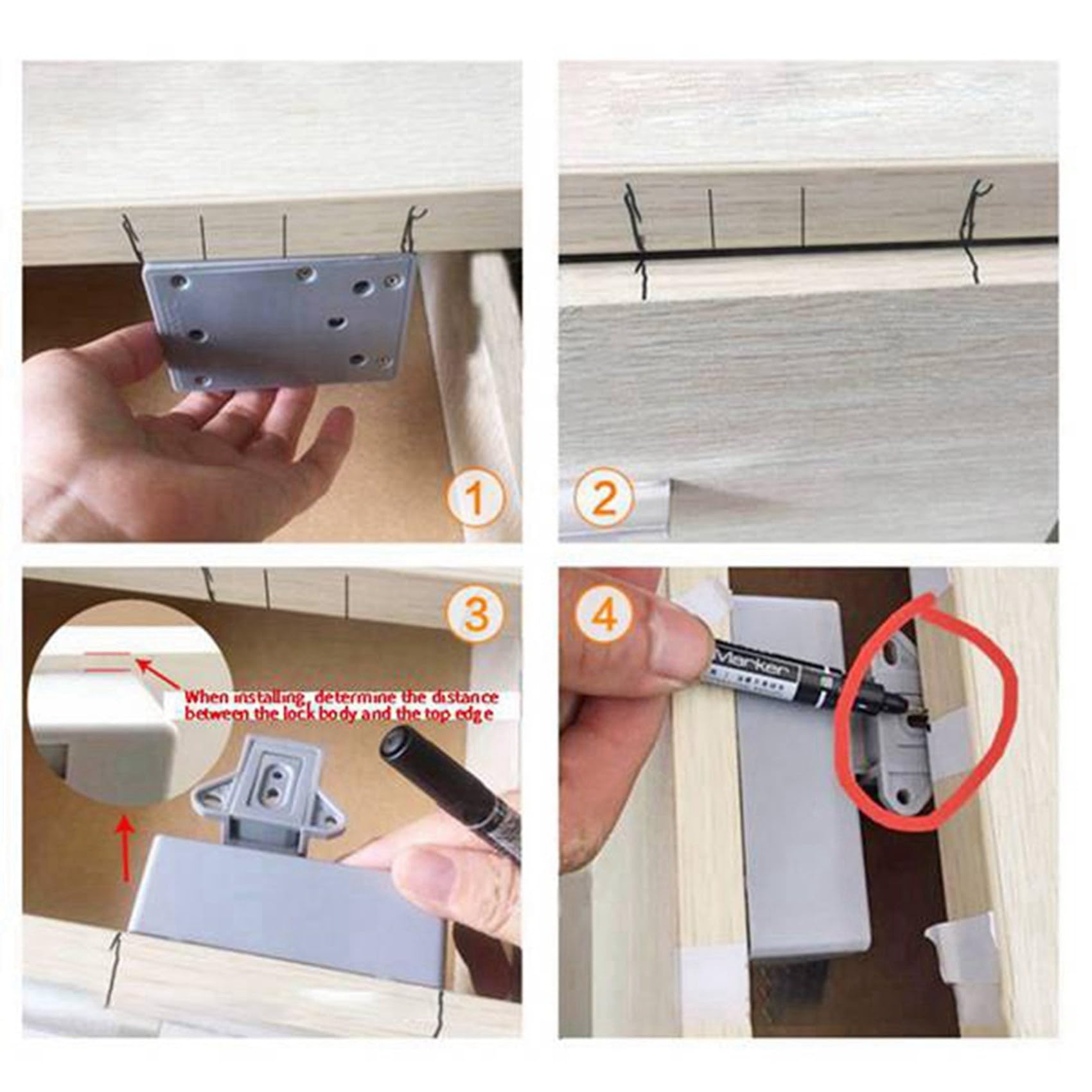 3X Armoire Numérique Serrures électroniques Intelligentes Serrure à Capteur Invisible EMID Tiroir de Carte IC pour Le Matériel de Meubles de -Robe B