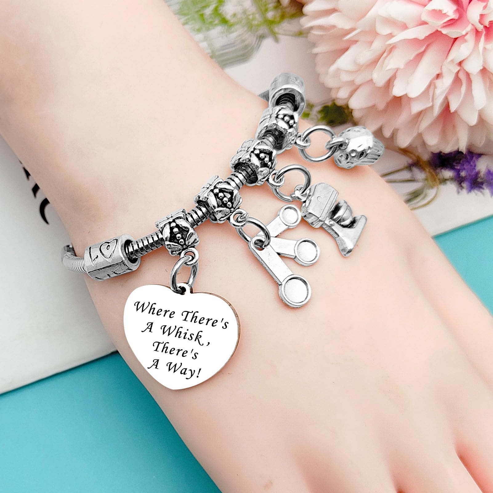 Mxrymvu Baking Gift for Women Bracelet Baking Lover Gift Bakers Themed Accessories Gifts for Culinary Student Inspirational Gifts for Bakers Christmas Birthday Graduation Present Jewelry