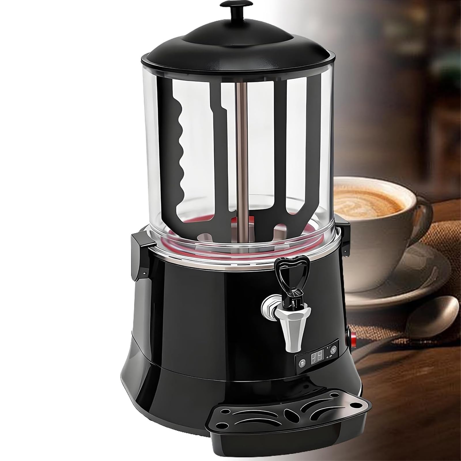 asdchZen Commercial Hot Beverage Dispenser, Temperature Adjustable Warmer For Heating Chocolate, Coffee, And Milk Tea,10L